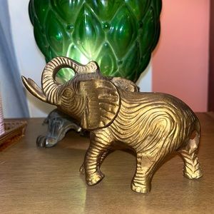 Brass elephant with tusks